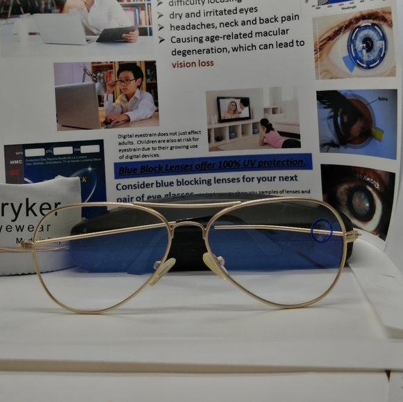 New Computer Aviator Glasses with Blue Block Lens - Picture 4 of 9